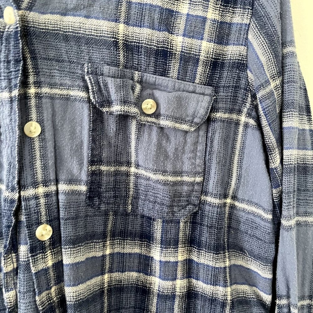 Universal Thread Blue Checkered Long Sleeved Butt… - image 5